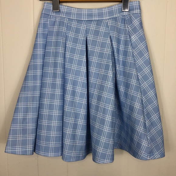 SHEIN Boxy Pleated Plaid Skirt Sz M - Picture 4 of 9